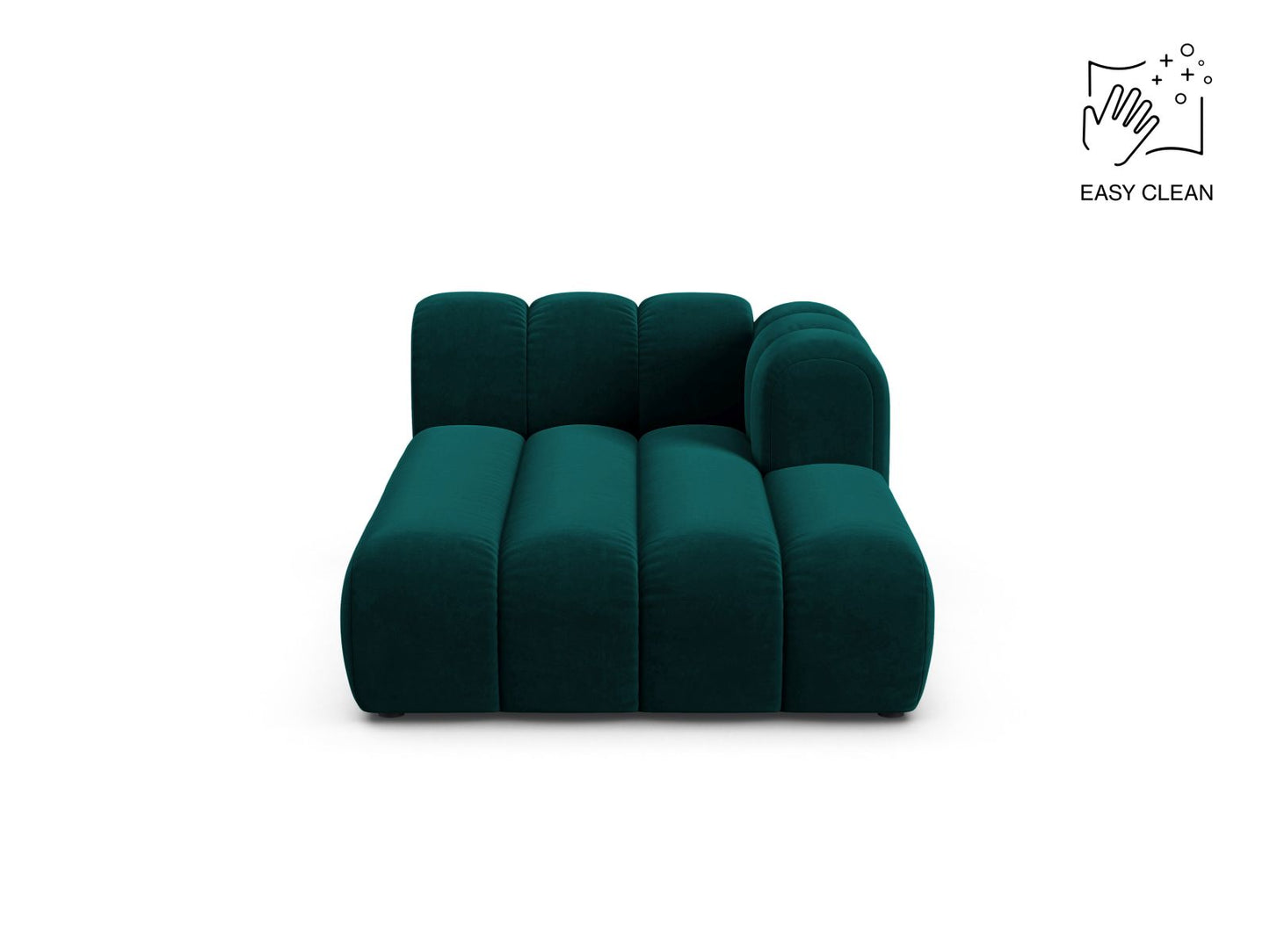 Lupine — Chaise Longue Deep Petrol (Venus 2911) Black Plastic Right