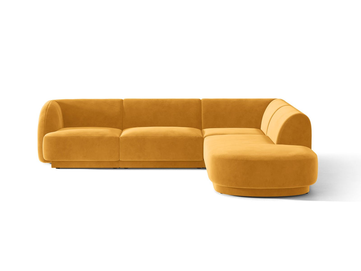 Miley — Corner Sofa Yellow (Venus 2917) Black Plastic Right