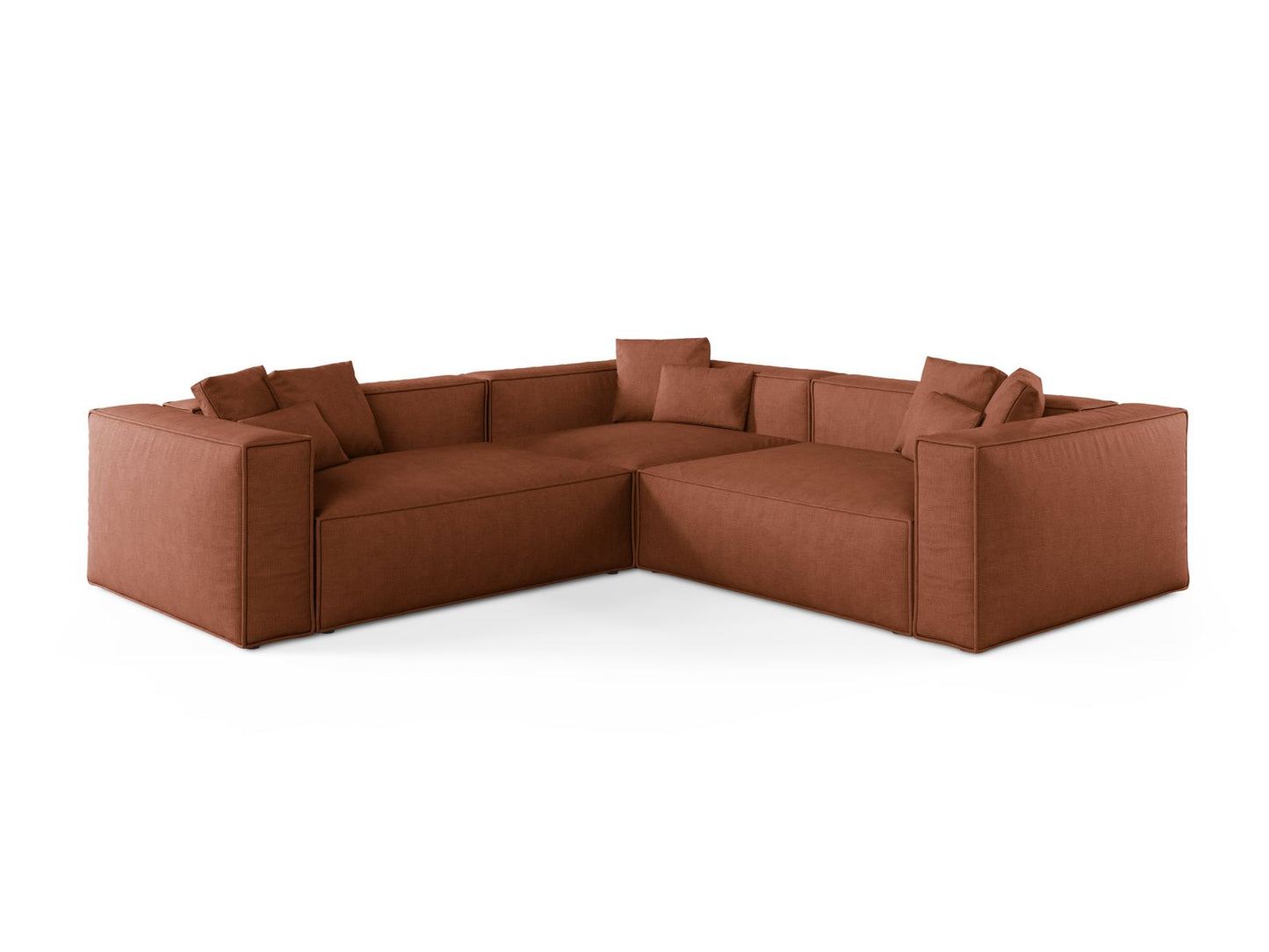 Aveiro — Corner Sofa Brick (Liberty 9) Black Plastic