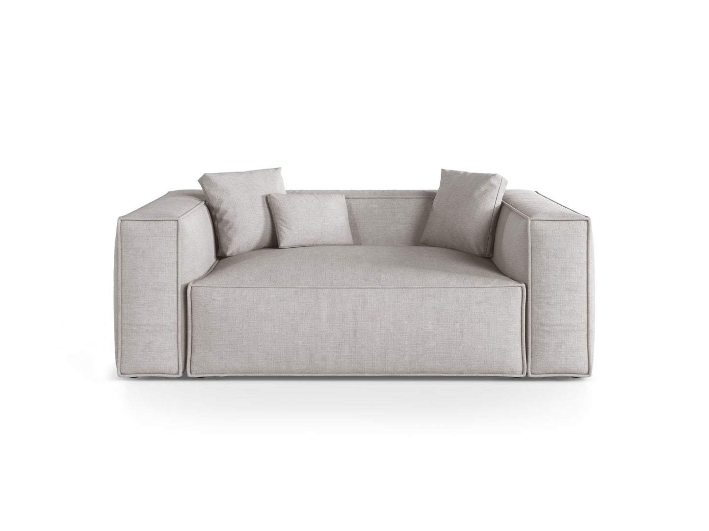 Aveiro — Sofa Light Grey (Liberty 18) Black Plastic