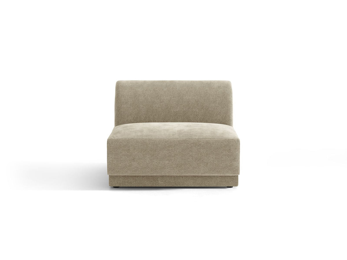 Miley — Modular Sofa Dark Beige (Eden 4 Beige) Black Plastic