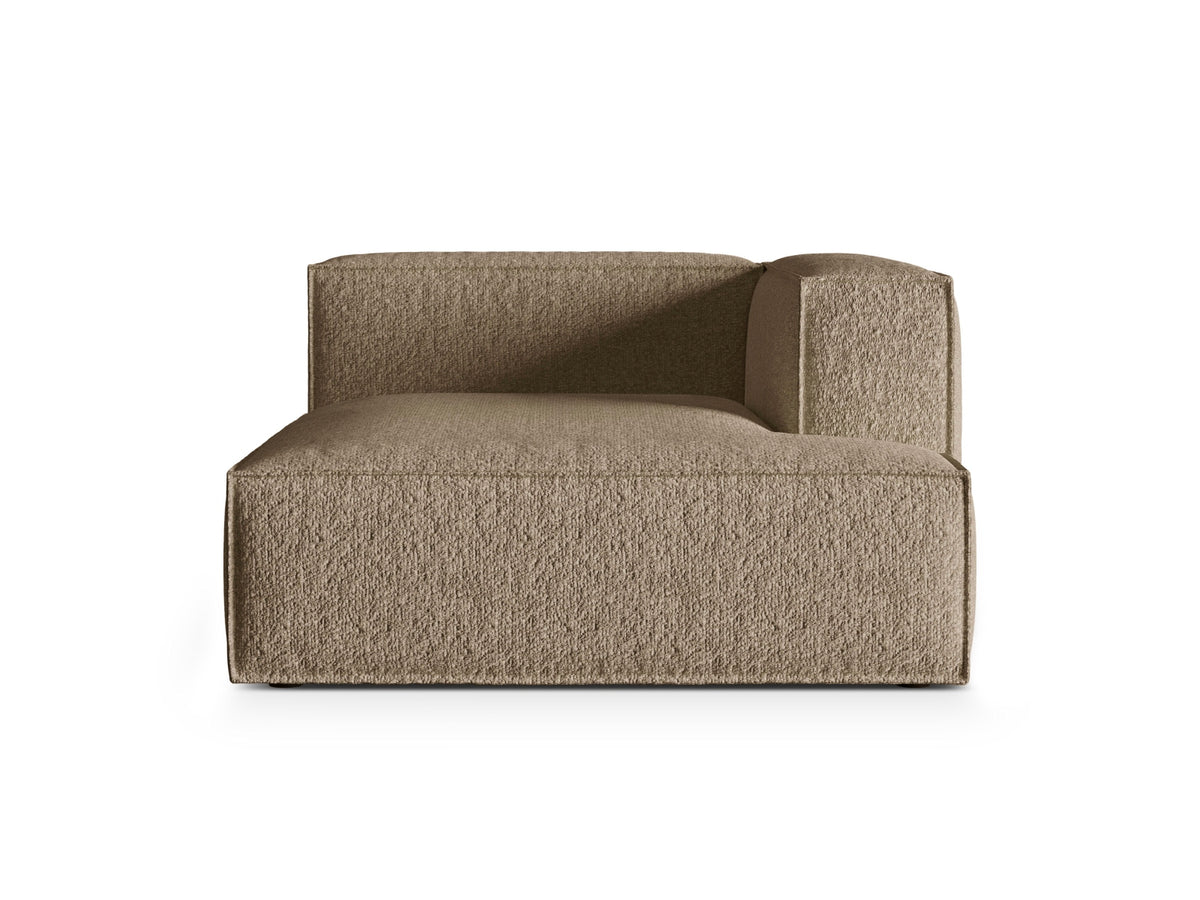 Nuria — Chaise Longue Cappuccino (Monet Cappucino) Black Plastic Right