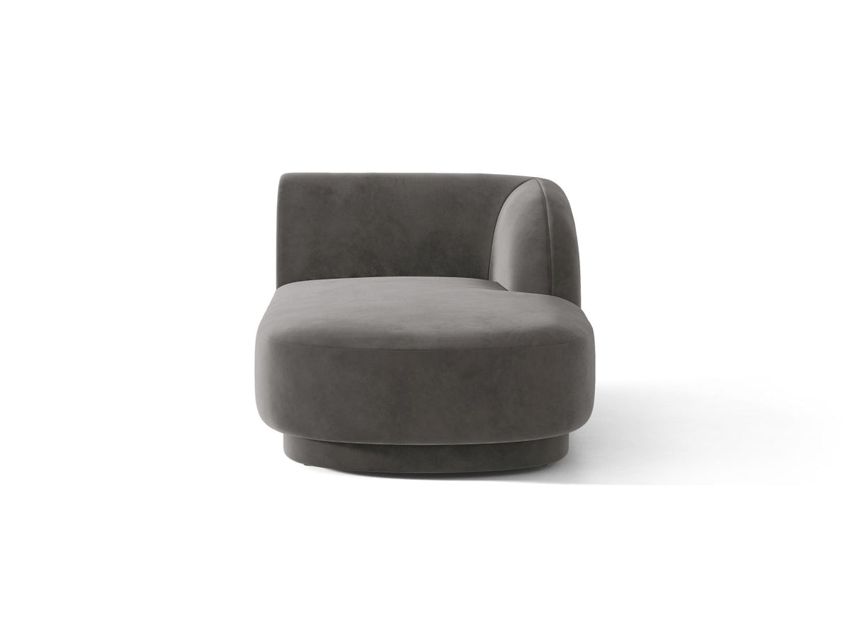 Miley — Chaise Longue Grey (Venus 2930) Black Plastic Right