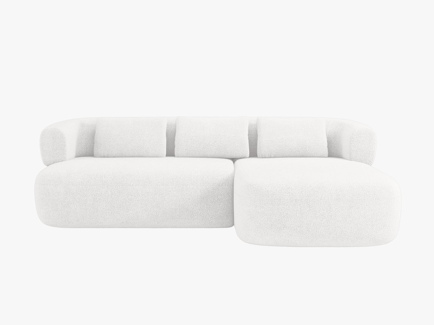 Jenny — Corner Sofa Ivory (Now or Never 01) Black Plastic Right