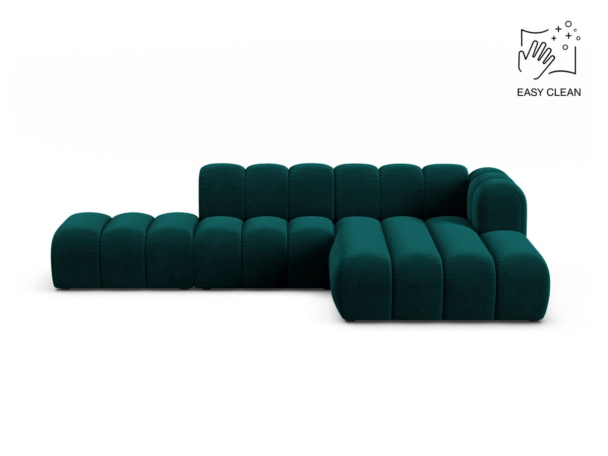 Lupine — Corner Sofa Deep Petrol (Venus 2911) Black Plastic Right