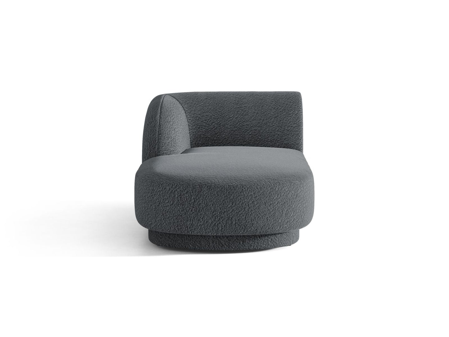 Miley — Chaise Longue Dark Grey (Baloo 2083) Black Plastic Left