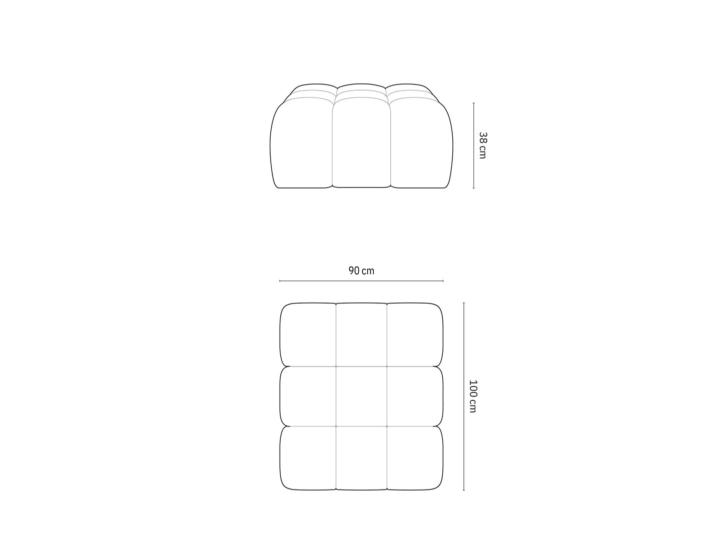 Hawaii — Pouf (90x100x38 cm)