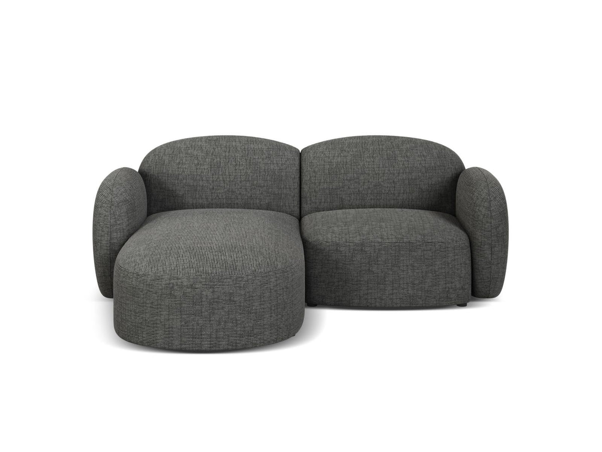 Blair — Corner Sofa Grey Melange (Baltimore Anthracite) Black Plastic Left
