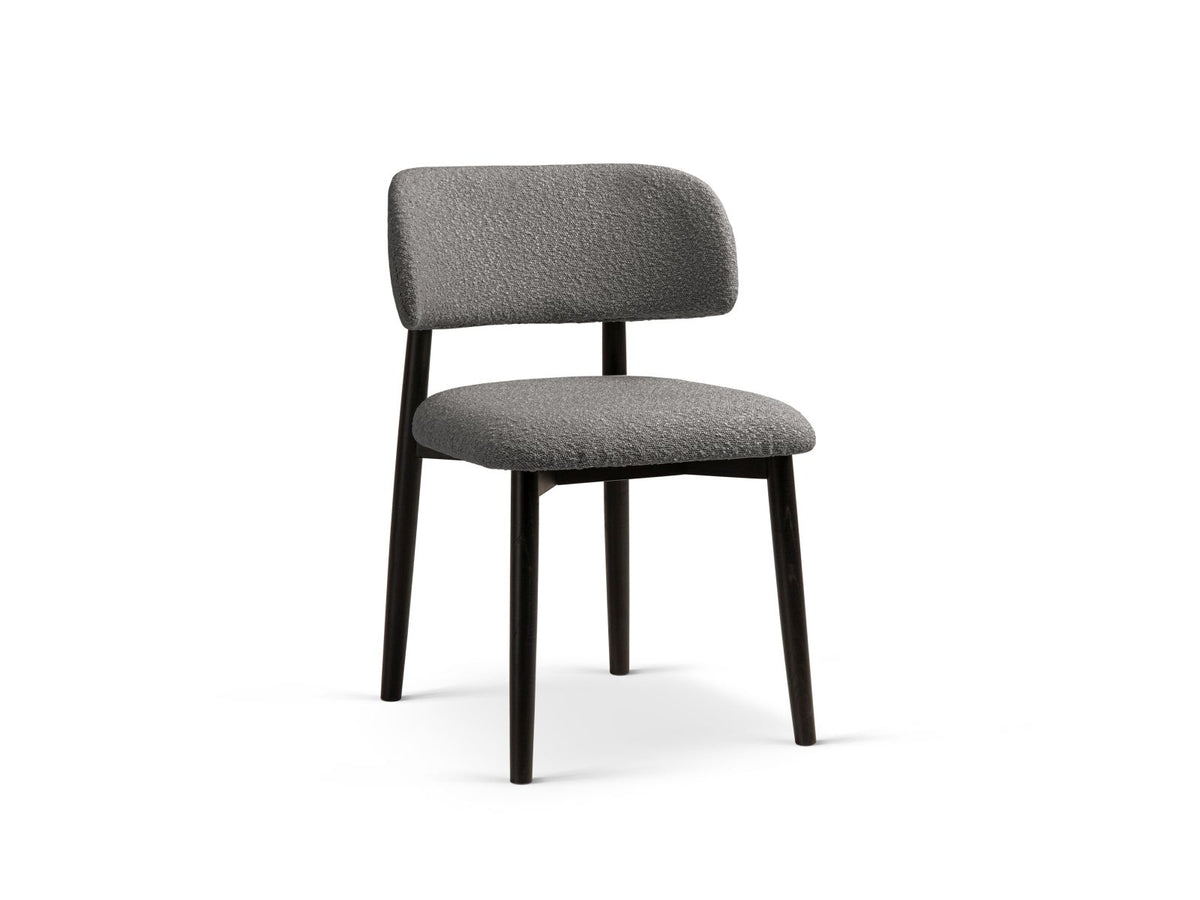 Evan — Kitchen Chair (49.5x51x77 cm) Dark Grey (Baloo 2083) Black Beech Wood