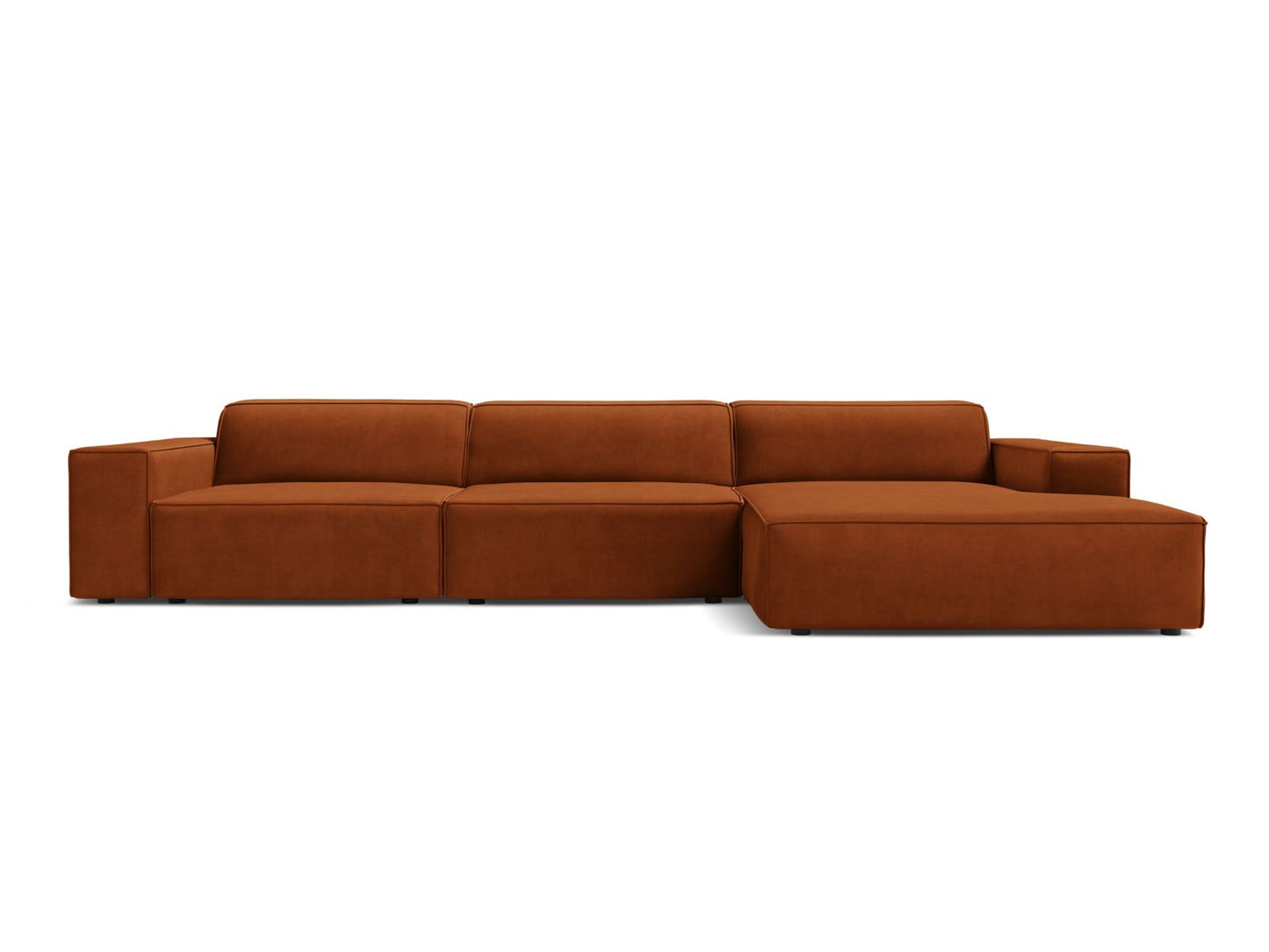 Jodie — Corner Sofa (284x162x77 cm) Terracotta (Bluvel 4215) Right