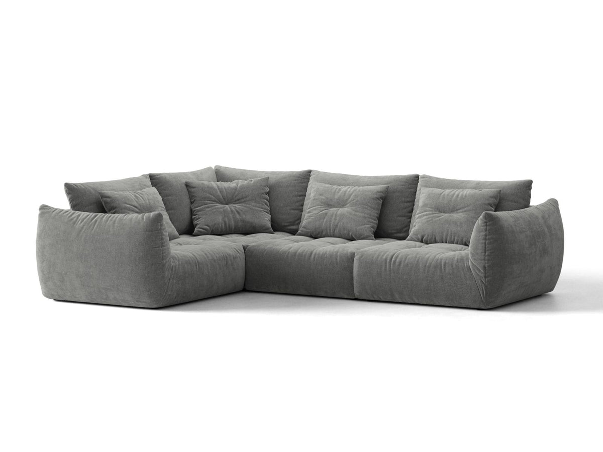 Bloom — Corner Sofa Dark Grey (Wind 89) Black Plastic Left