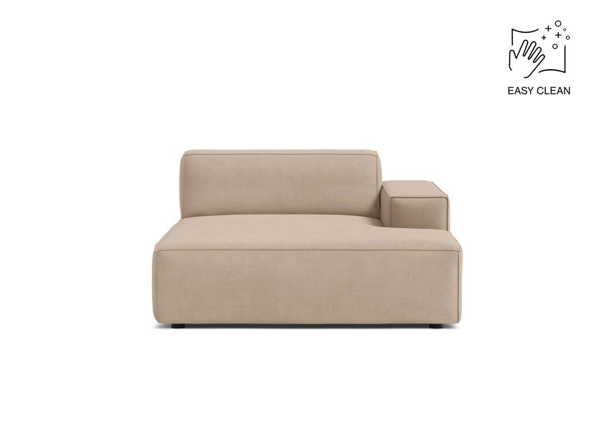Jodie — Chaise Longue Beige (Venus 2928) Black Plastic Right