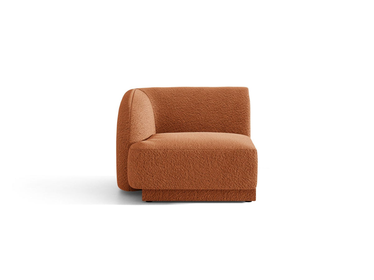 Miley — Modular Sofa Terracotta (Baloo 2078) Black Plastic Left
