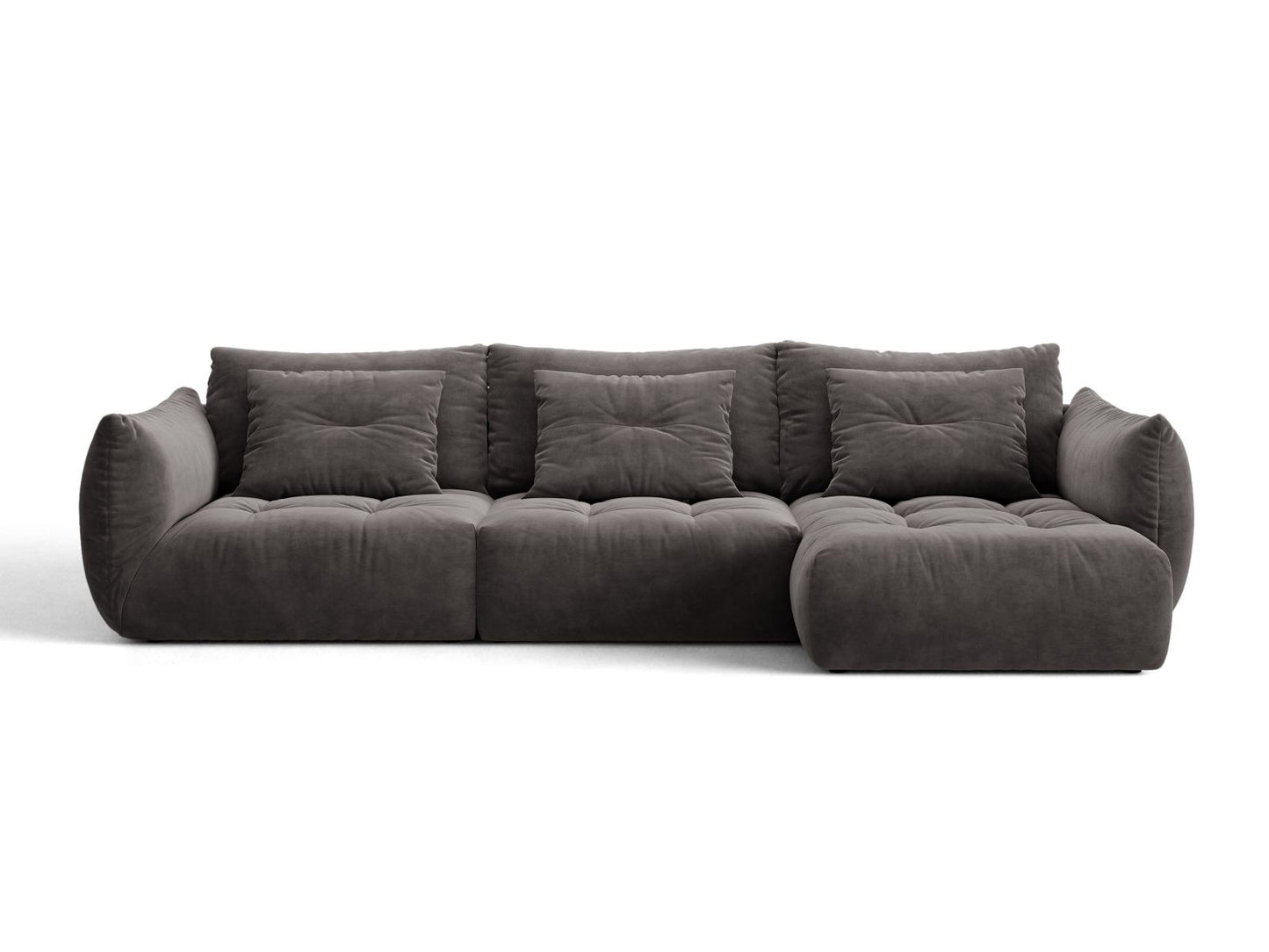 Bloom — Corner Sofa (327x152x97 cm) Dark Grey (Casino Graphite) Right