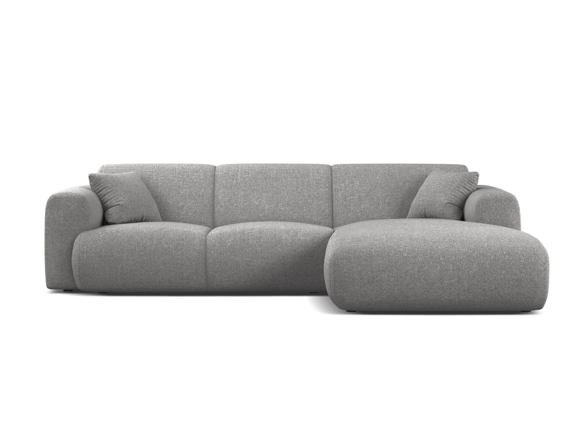 Molino — Corner Sofa Light Grey (Eden 18 Grey) Black Plastic Right