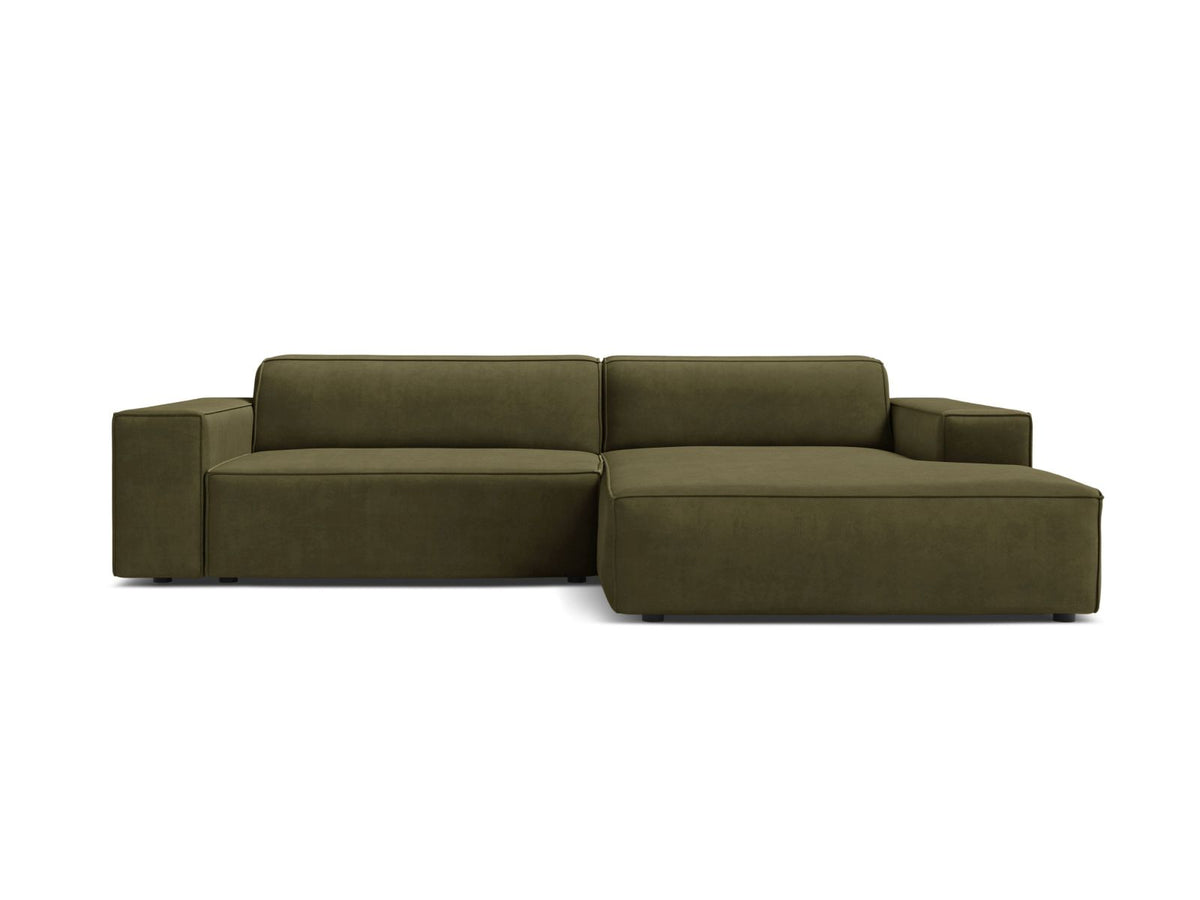 Jodie — Corner Sofa (224x162x77 cm) Green (Bluvel 77) Right