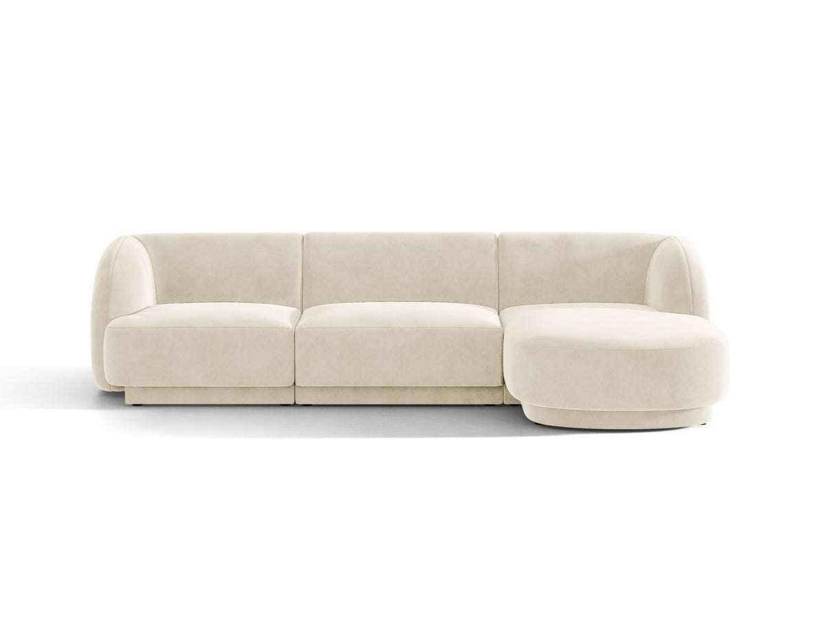 Miley — Corner Sofa Light Beige (Venus 2927) Black Plastic Right
