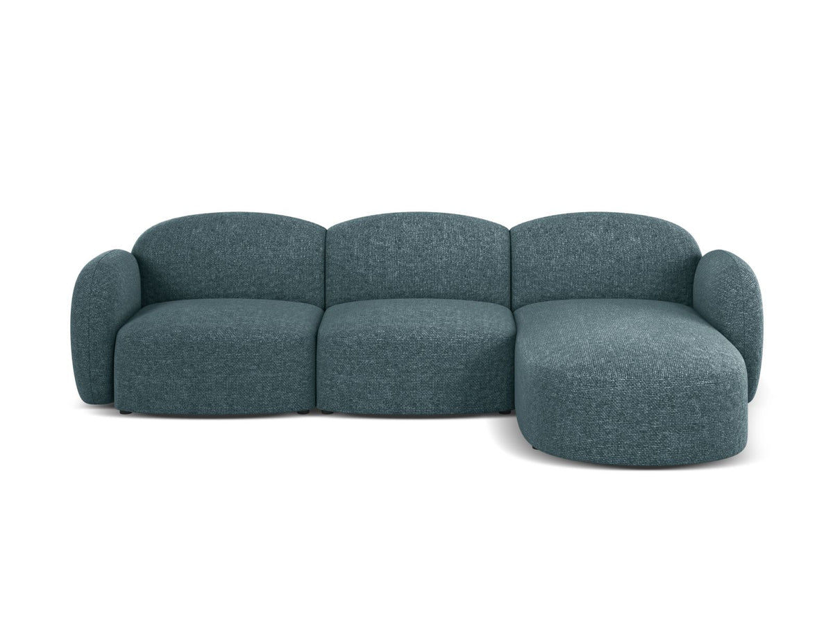 Blair — Corner Sofa Light Blue (Eden 15 Pacific) Black Plastic Right