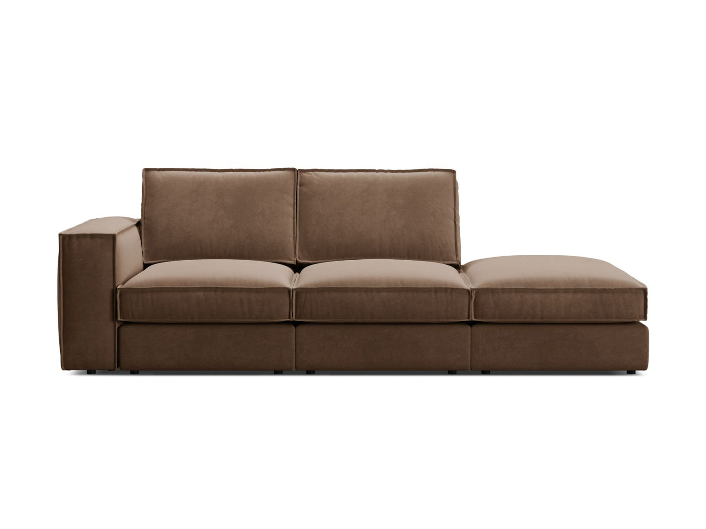 Pola — Sofa Chocolate (Salvador 4) Black Plastic Right