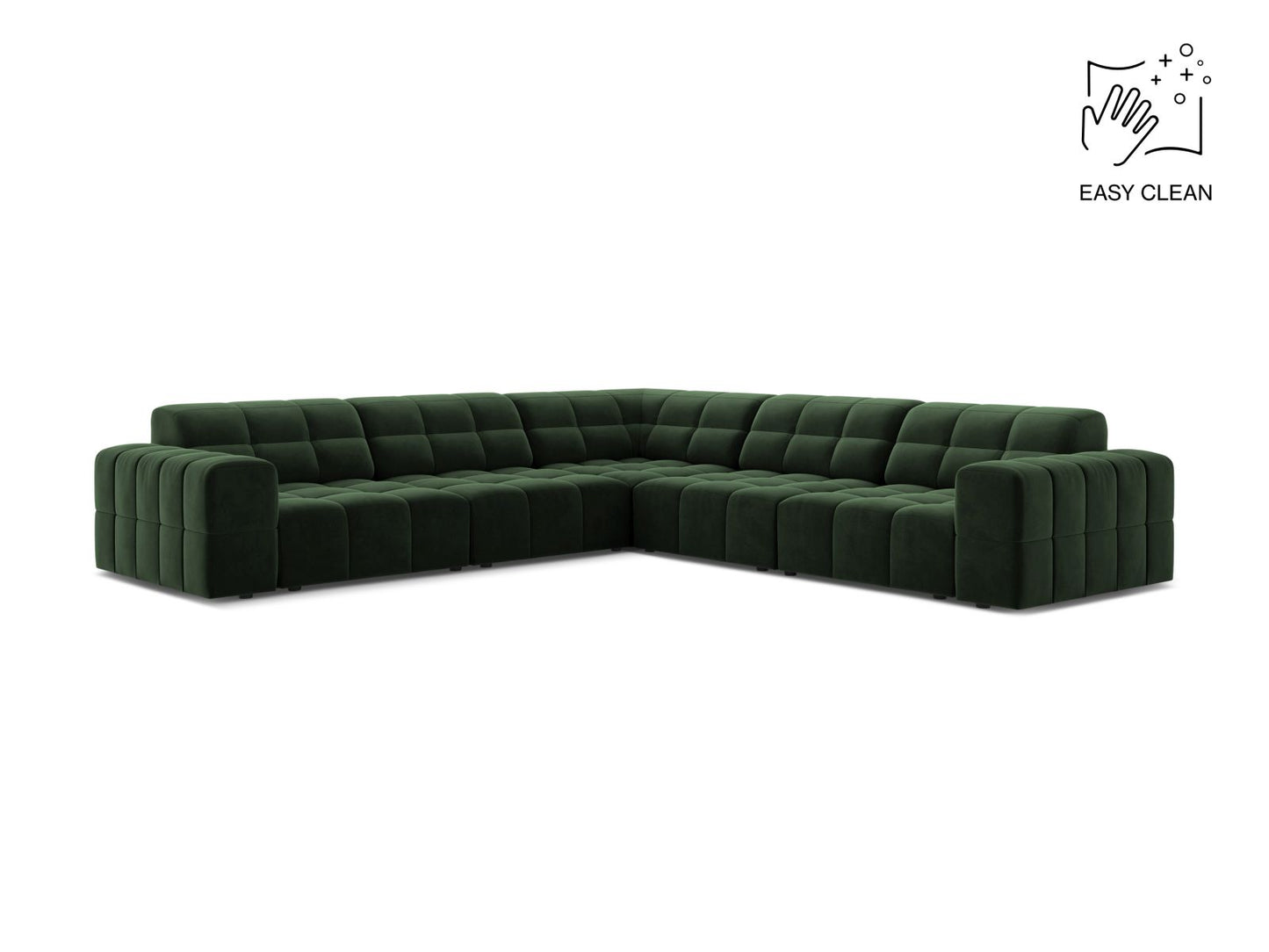 Jennifer — Corner Sofa (285x285x78 cm) Bottle Green (Venus 2940)