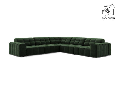 Jennifer — Corner Sofa (285x285x78 cm) Bottle Green (Venus 2940)