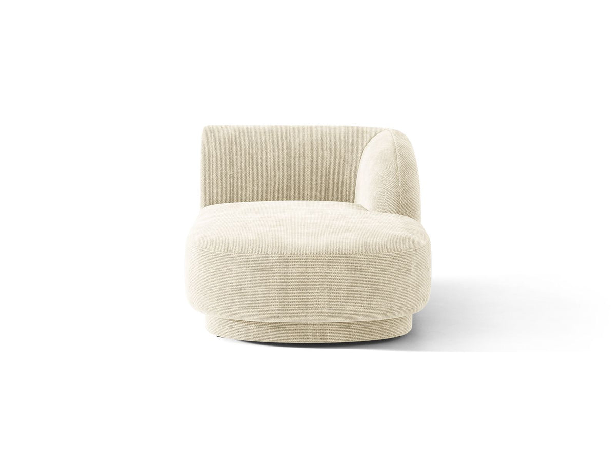 Miley — Chaise Longue Light Beige (Haga 23) Black Plastic Right