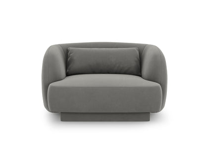 Tulum — Armchair Light Grey (Bluvel 13) Black Plastic