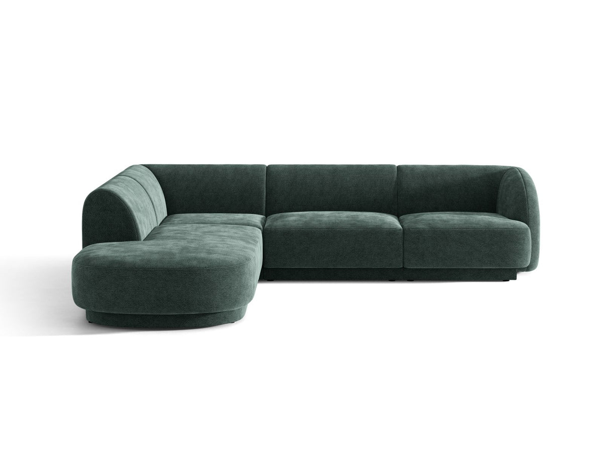 Miley — Corner Sofa Petrol (Haga 78) Black Plastic Left