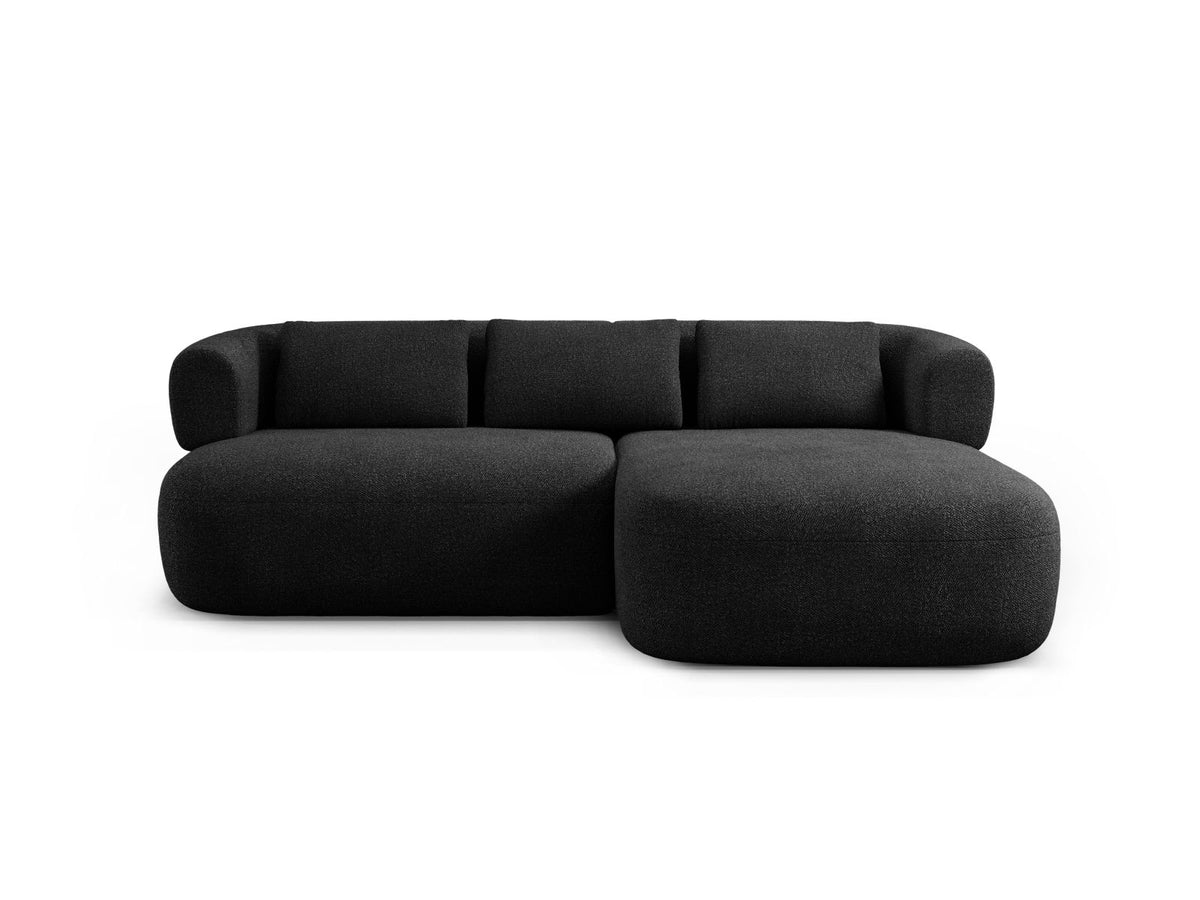 Jenny — Corner Sofa Black (Now or Never 100) Black Plastic Right
