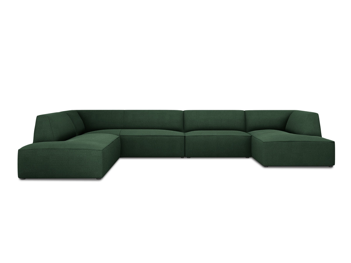 Ruby — Panoramic Sofa Green (Ottawa 14) Black Plastic Left