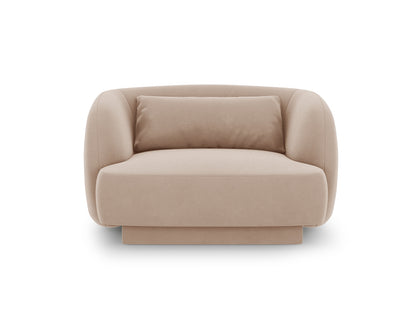 Tulum — Armchair Beige (Bluvel 28) Black Plastic