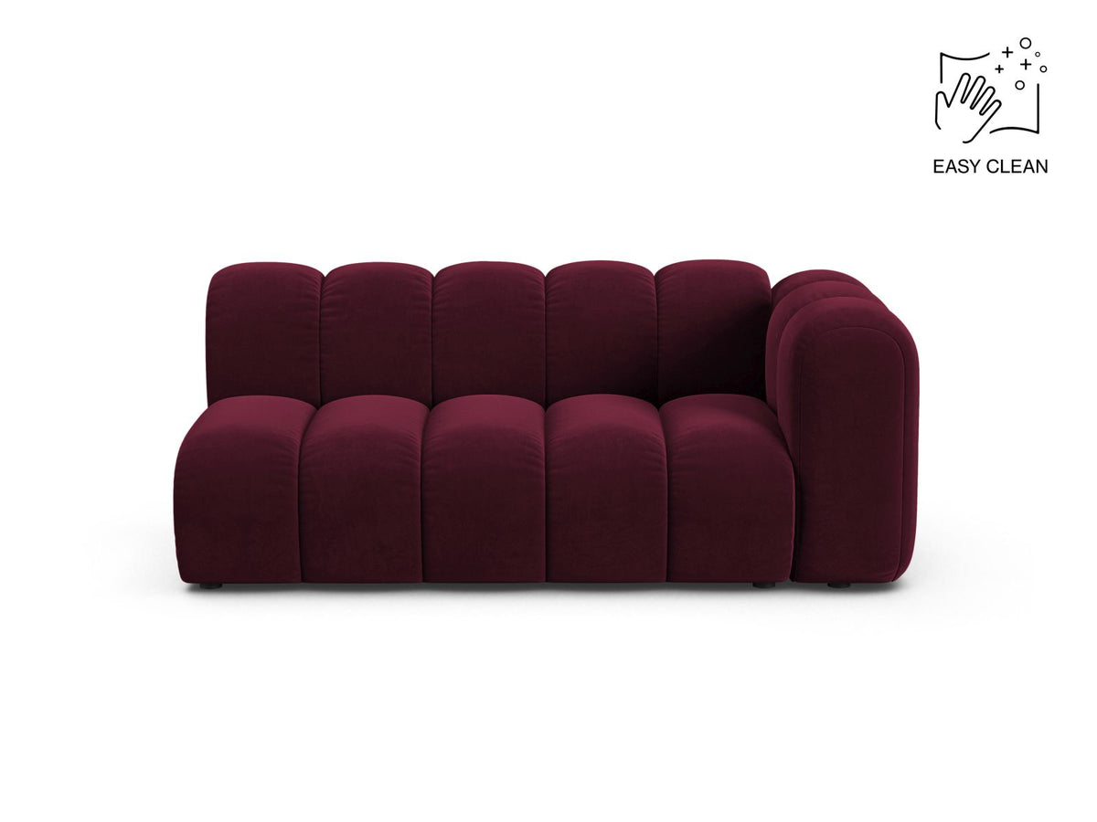 Lupine — Modular Sofa Burgundy (Venus 2932) Black Plastic Right