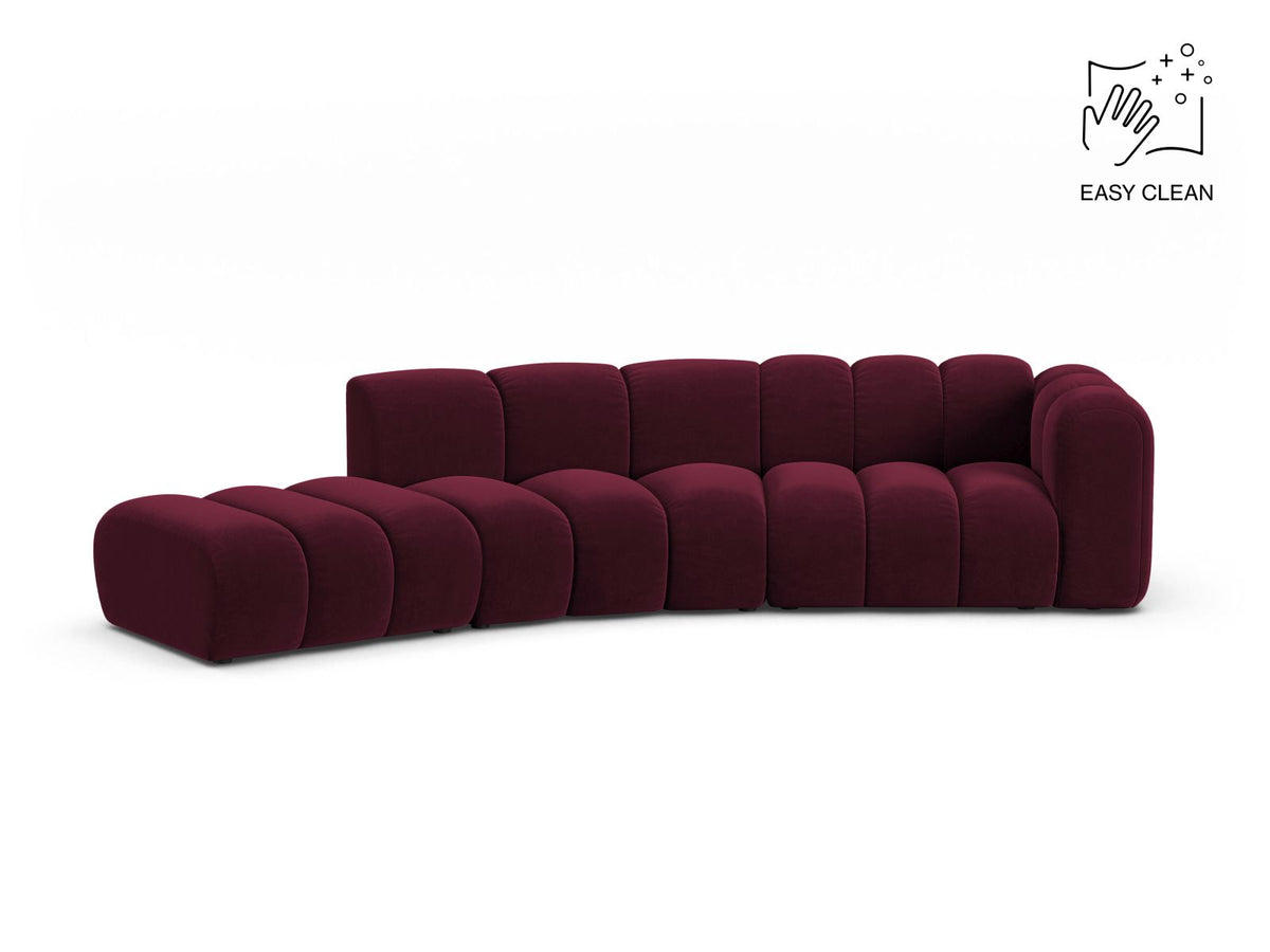 Lupine — Sofa Burgundy (Venus 2932) Black Plastic Right