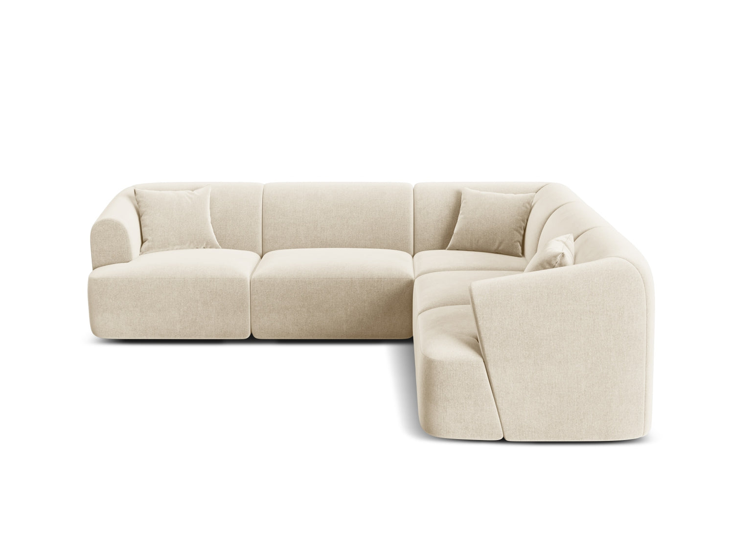 Campi — Corner Sofa Light Beige (Vogue 1) Black Plastic