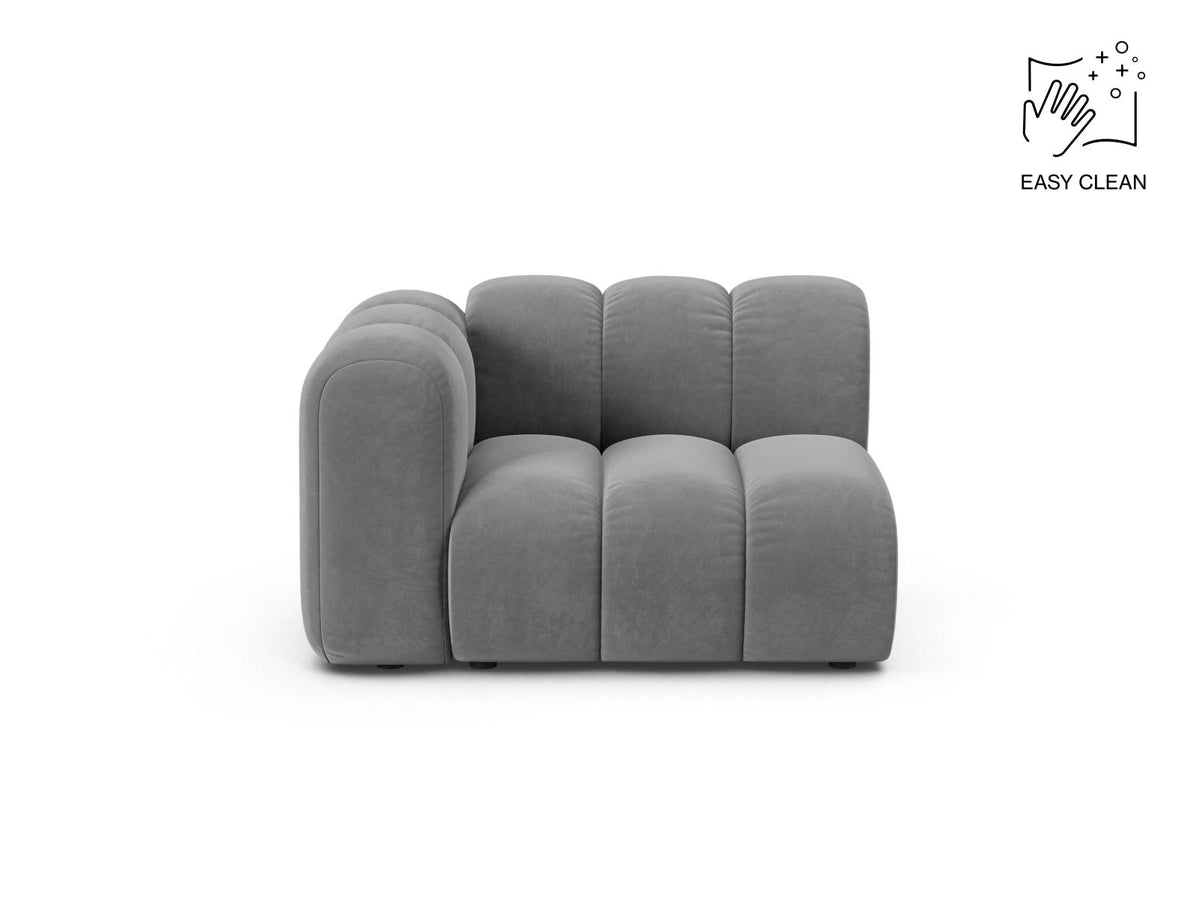 Lupine — Modular Sofa Light Grey (Venus 2929) Black Plastic Left