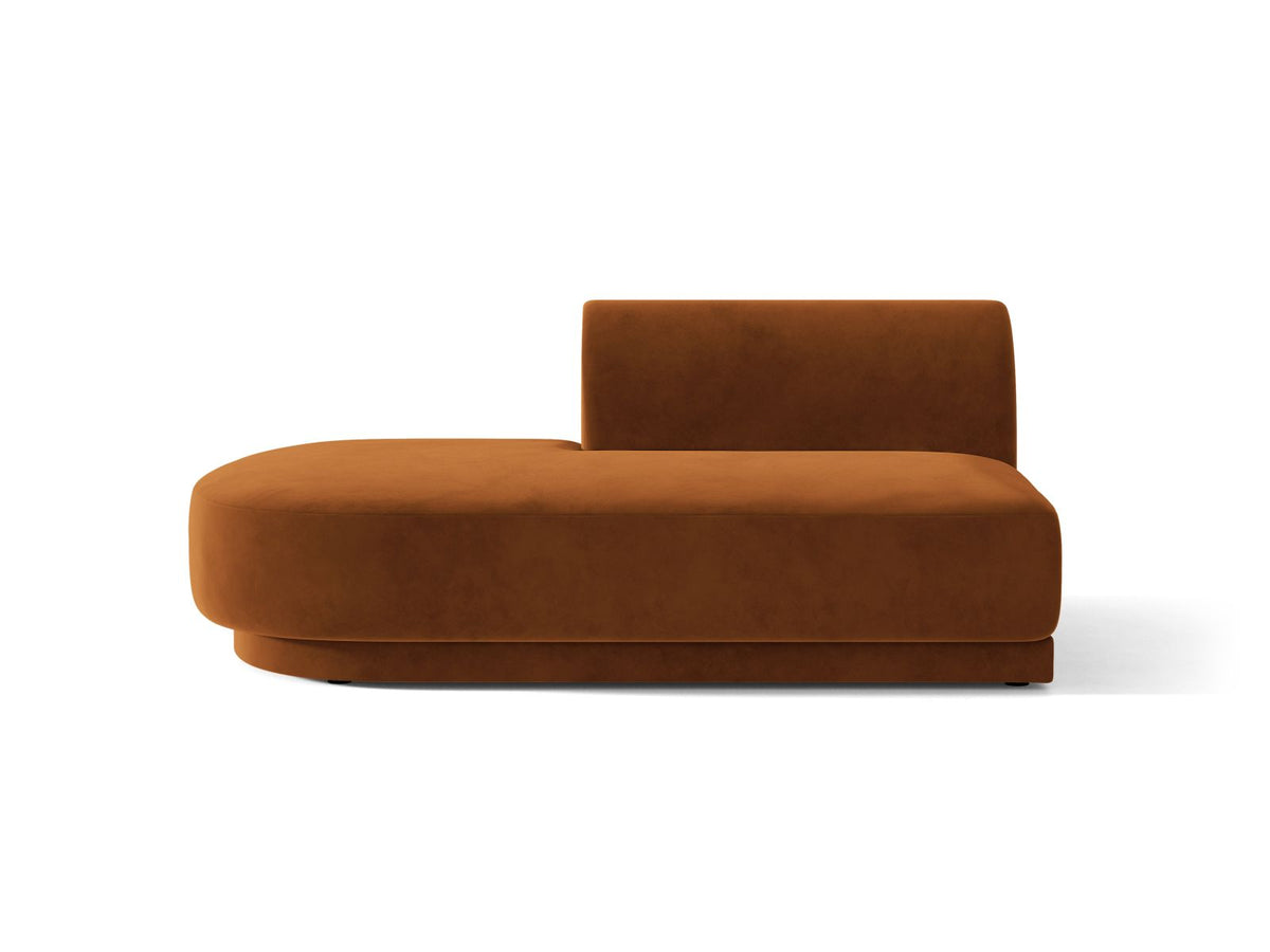 Miley — Modular Sofa Terracotta (Bluvel 4215) Black Plastic Left