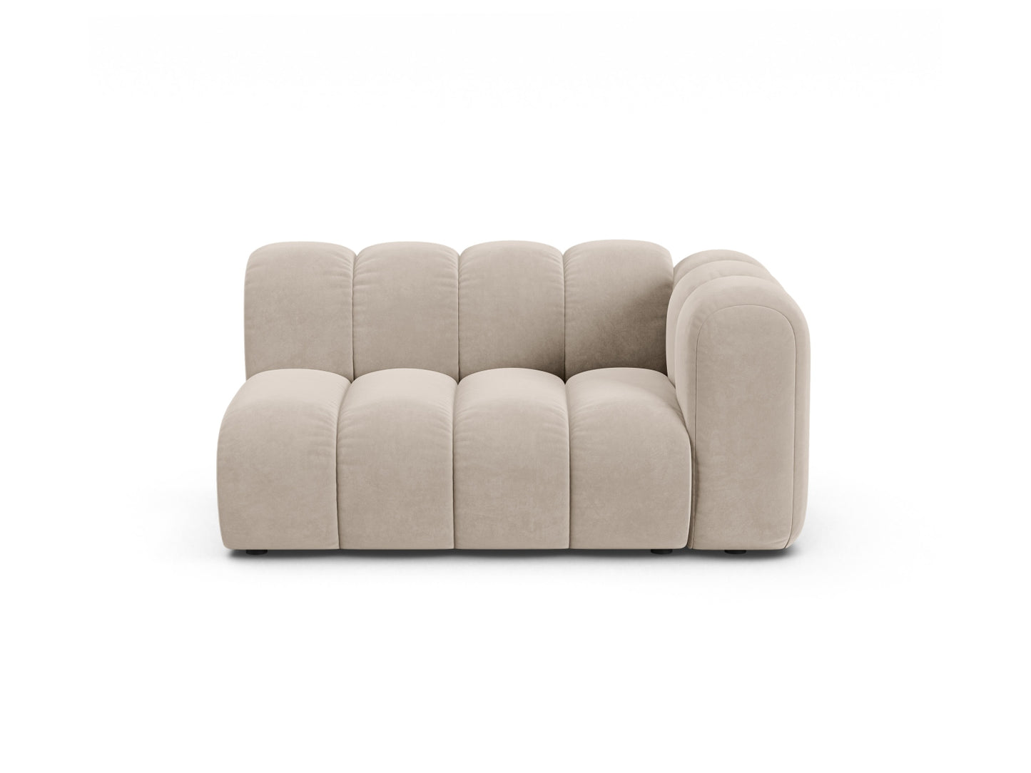 Lupine — Modular Sofa Beige (Salvador 1) Black Plastic Right