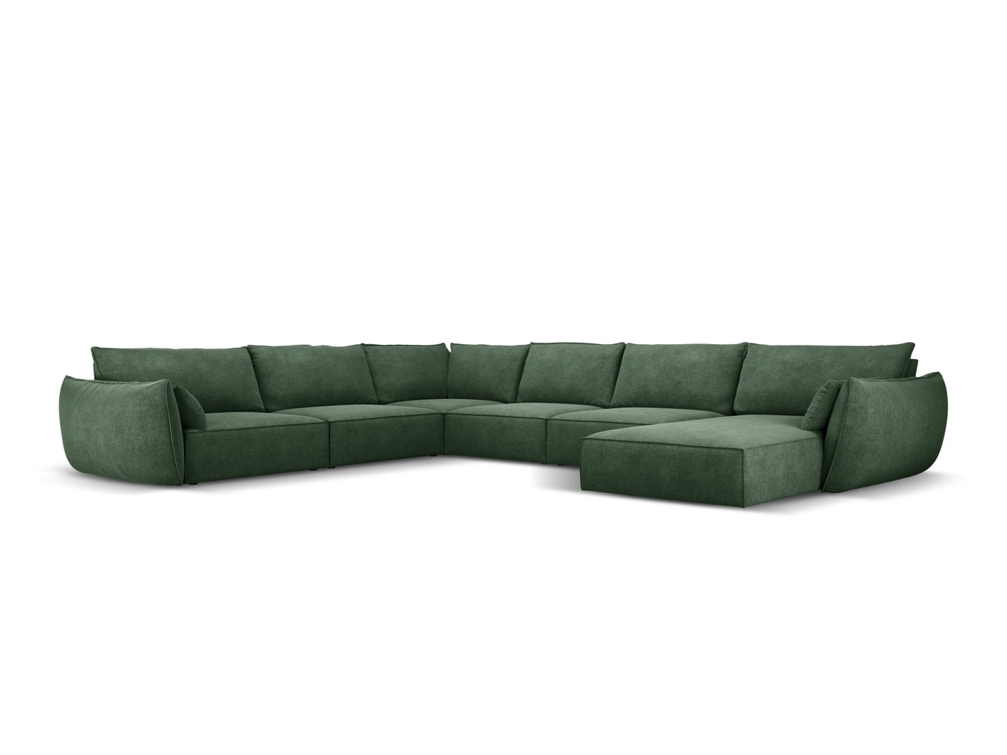Kaelle — Panoramic Sofa Bottle Green (Over The Horizon 39) Black Plastic Left