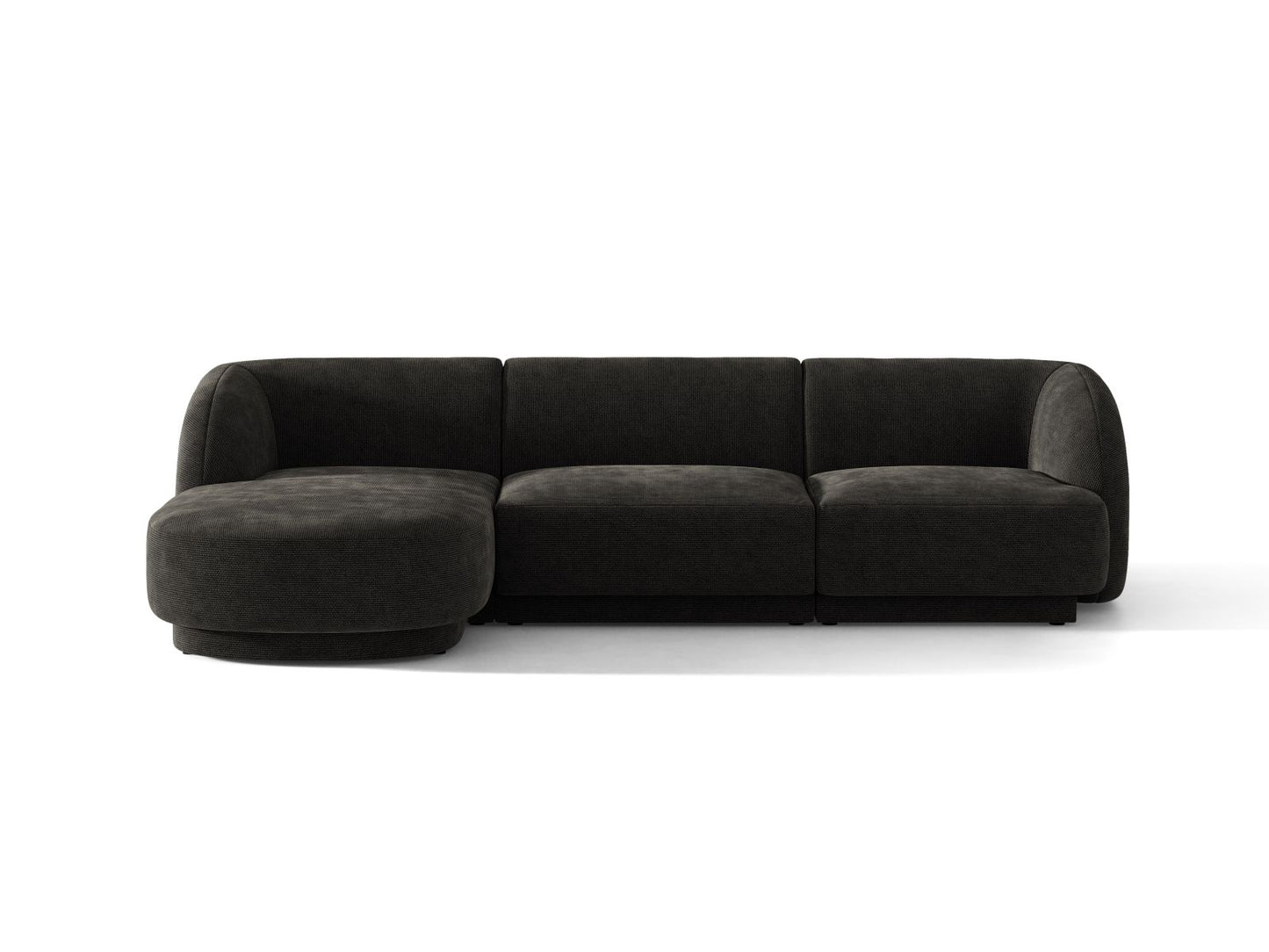 Miley — Corner Sofa Anthracite (Eden 21 Black) Black Plastic Left
