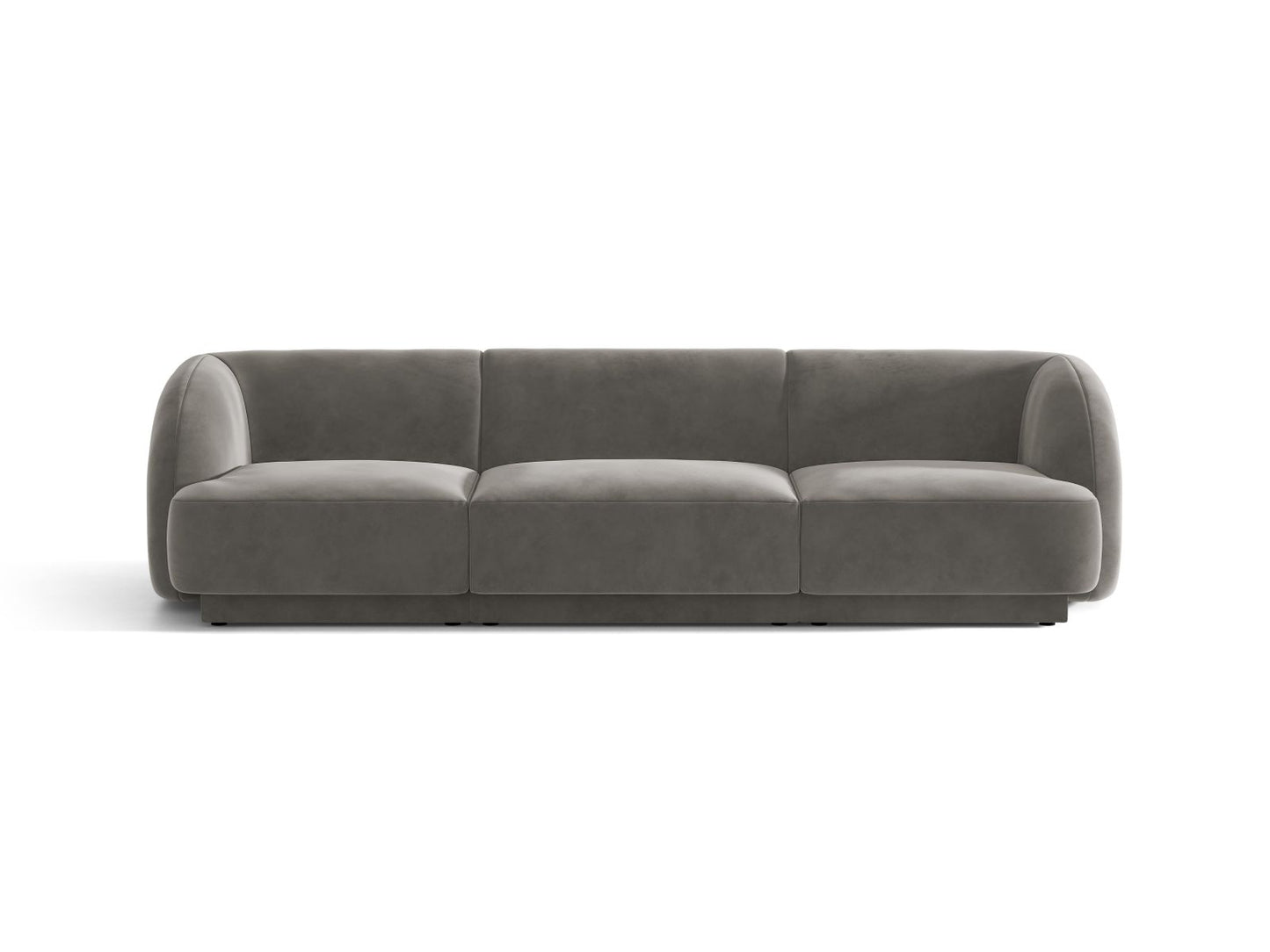 Miley — Sofa Light Grey (Bluvel 13) Black Plastic
