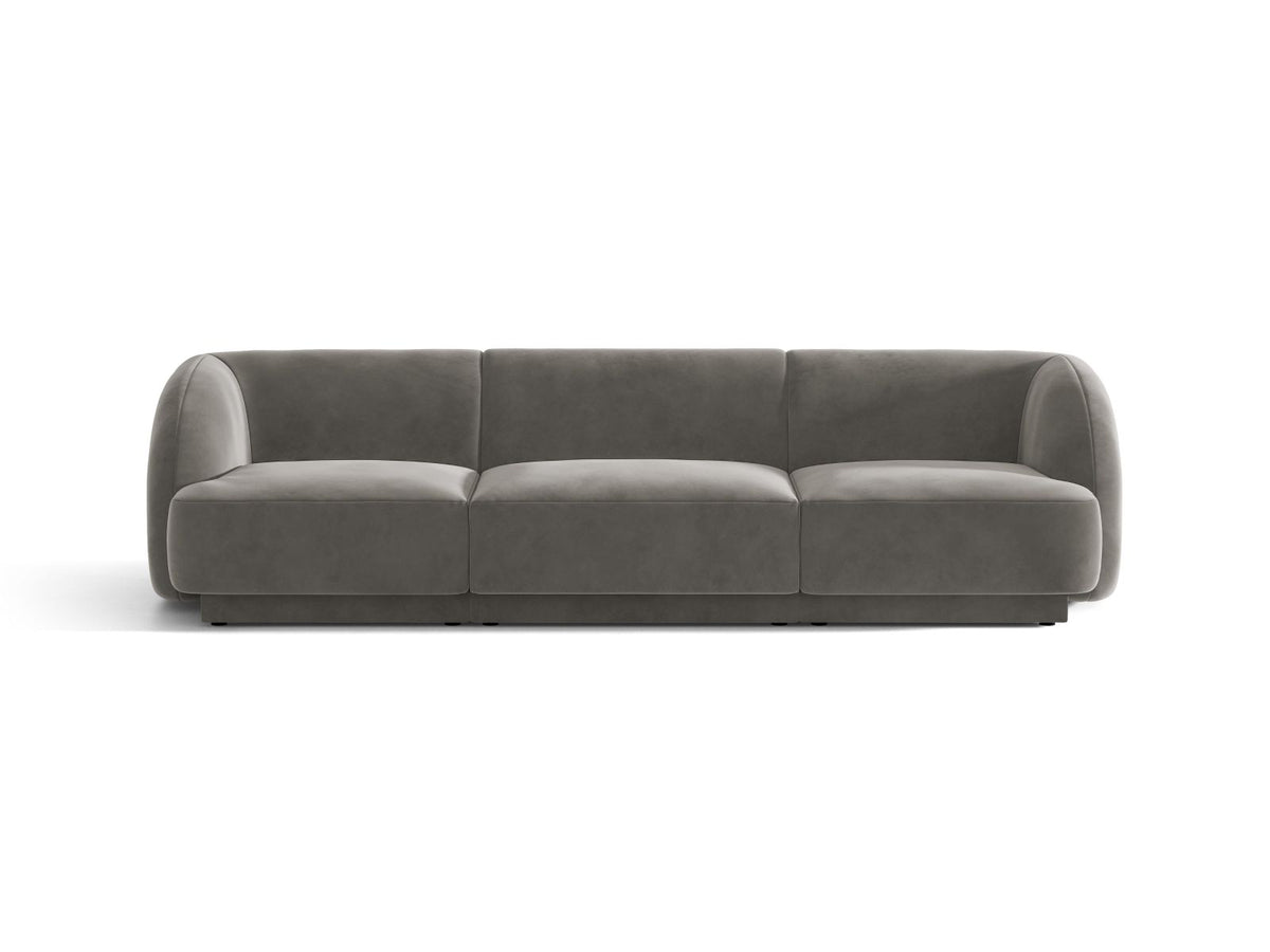 Miley — Sofa Light Grey (Bluvel 13) Black Plastic