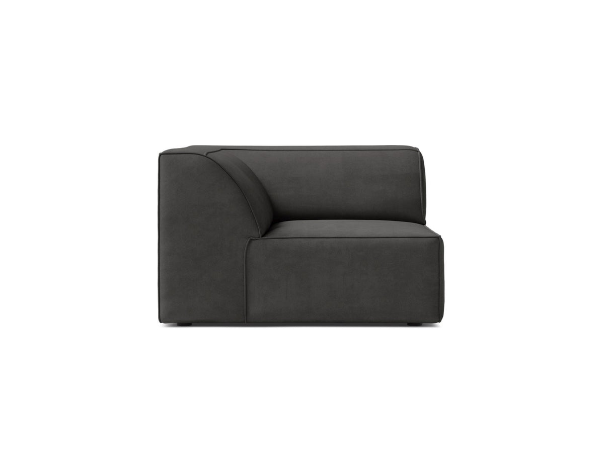 Jodie — Modular Sofa Grey (Bluvel 14) Black Plastic