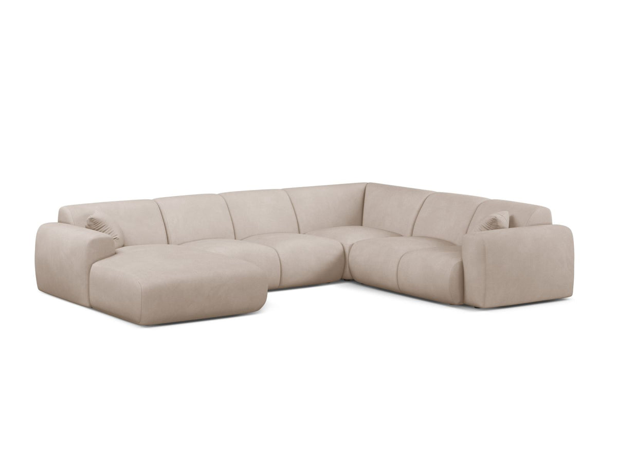Molino — Panoramic Sofa Beige (Rebel 25) Black Plastic Right