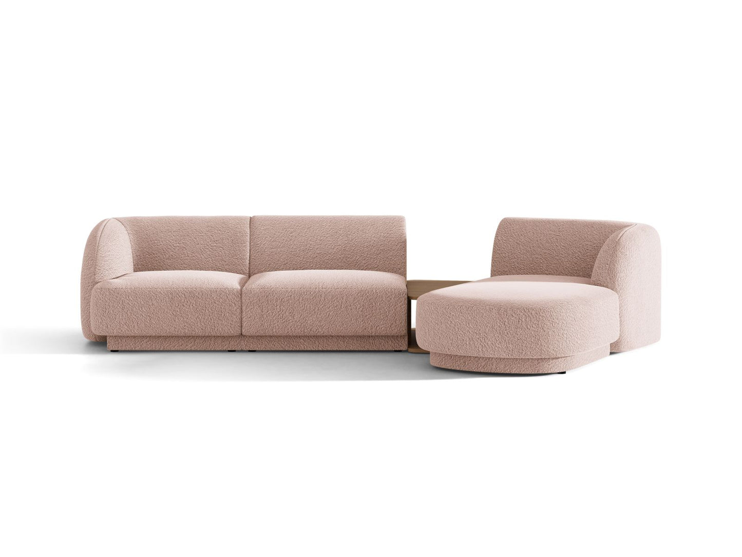 Miley — Sofa Powder Pink (Baloo 2072) Black Plastic Right