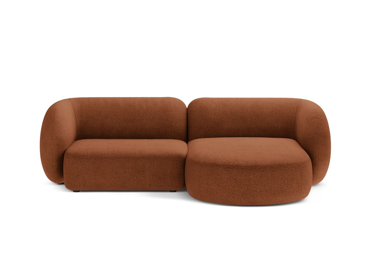 Kate — Corner Sofa Terracotta (Baloo 2078) Black Plastic Right