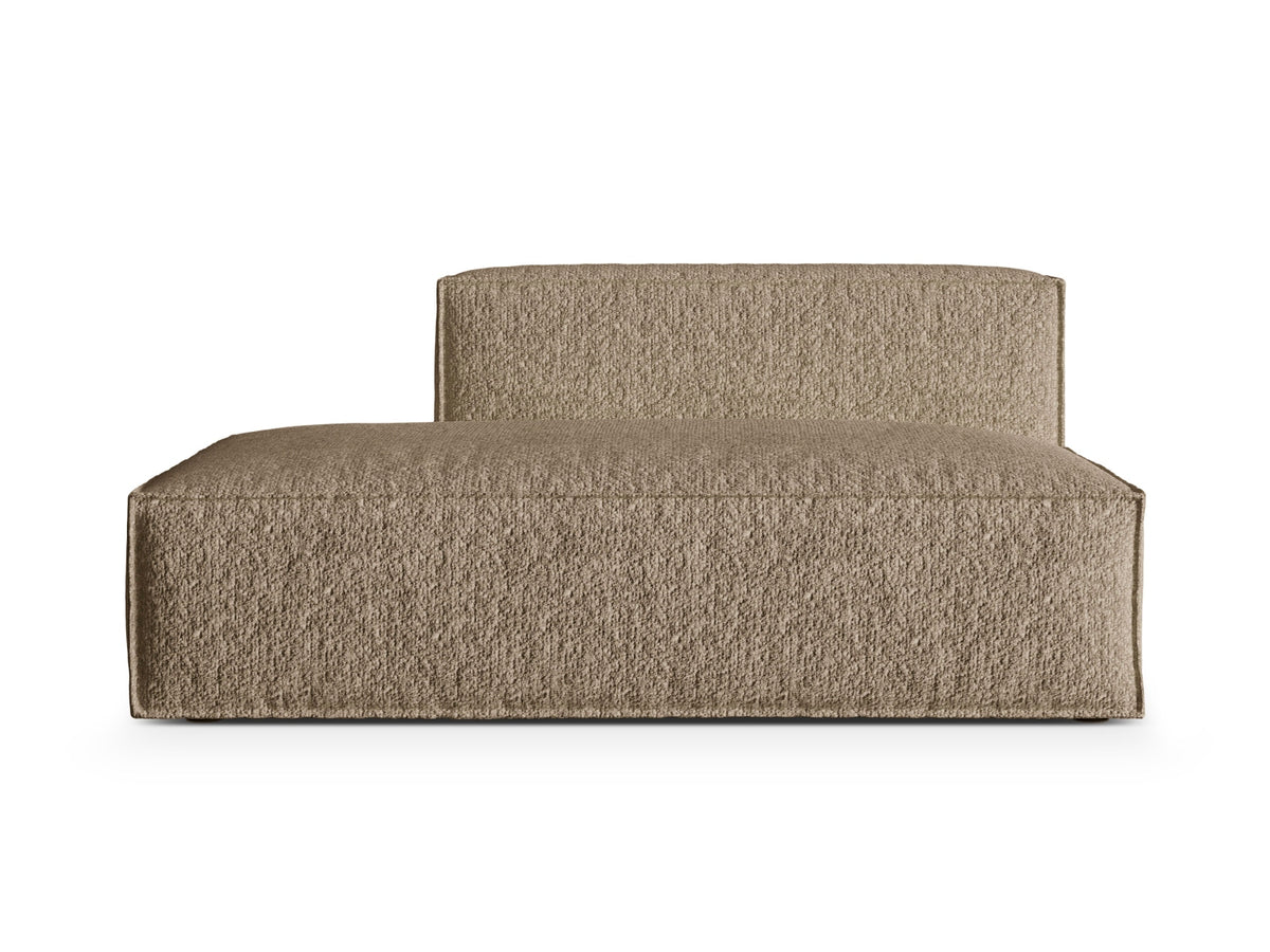 Nuria — Modular Sofa Cappuccino (Monet Cappucino) Black Plastic Left