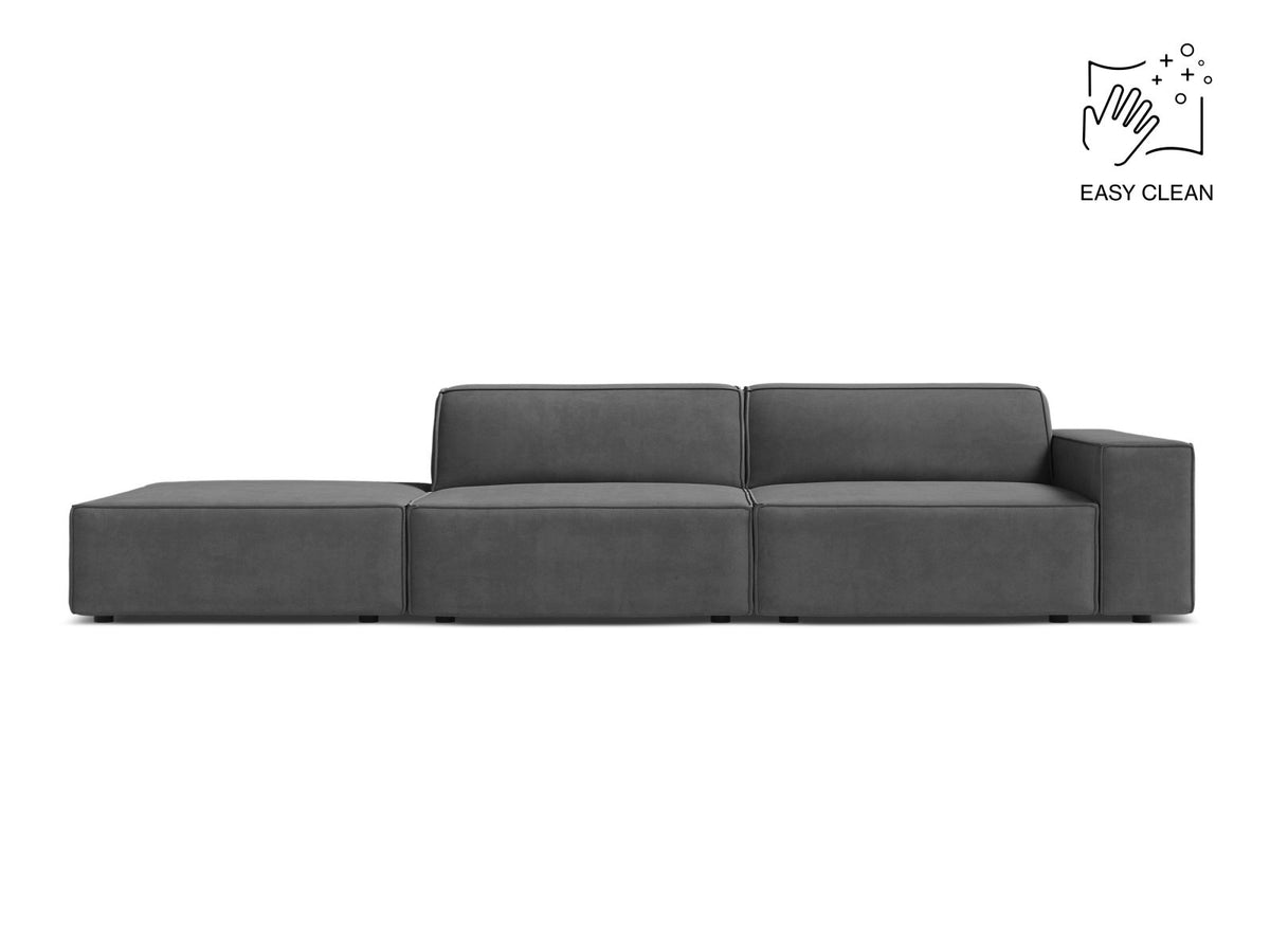 Jodie — Sofa Grey (Venus 2930) Black Plastic Left