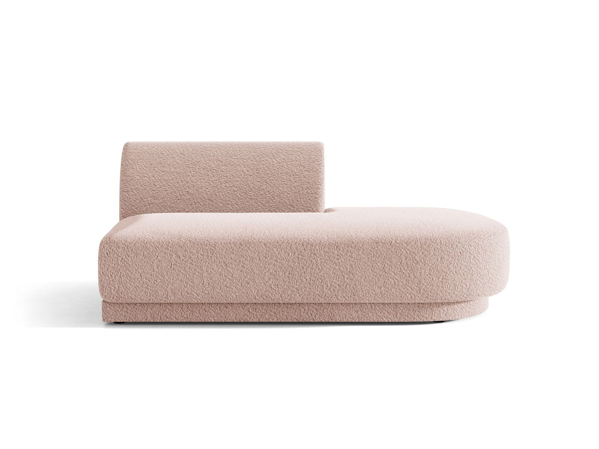 Miley — Modular Sofa Powder Pink (Baloo 2072) Black Plastic Right