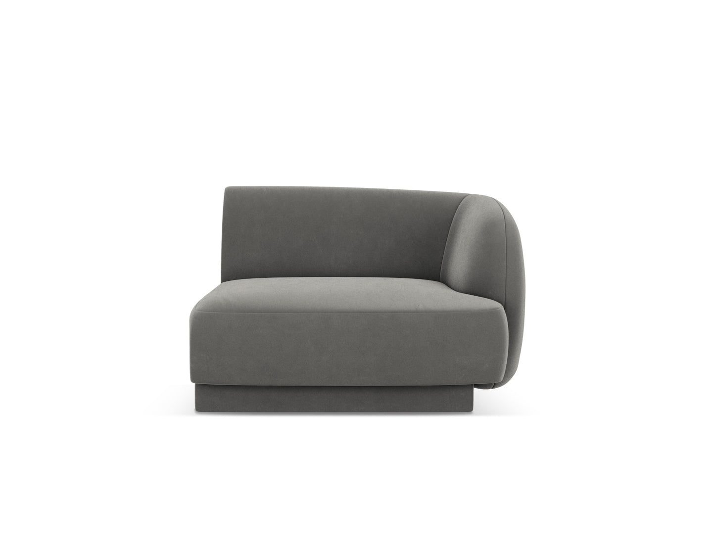 Miley — Modular Sofa Light Grey (Bluvel 13) Black Plastic Right