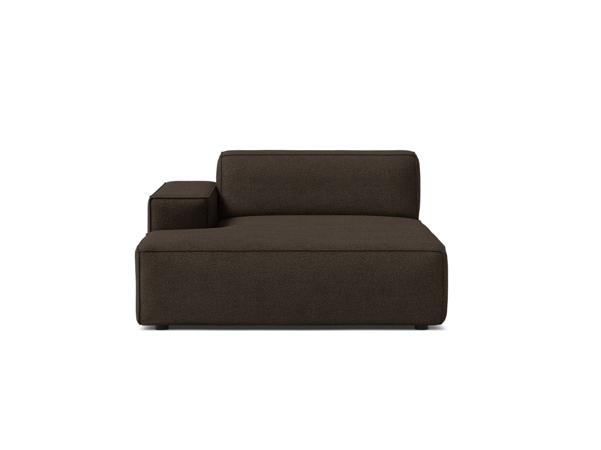 Jodie — Chaise Longue Brown (Baloo 2081) Black Plastic Left